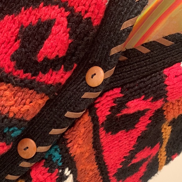 VINTAGE CAROLINA COLOURS Chunky Funky Kawaii Cute Cardigan Sweater - Picture 10 of 14